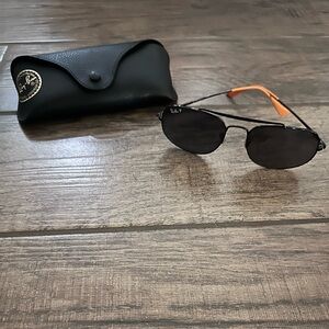Ray-Ban Black and Orange Aviator Sunglasses